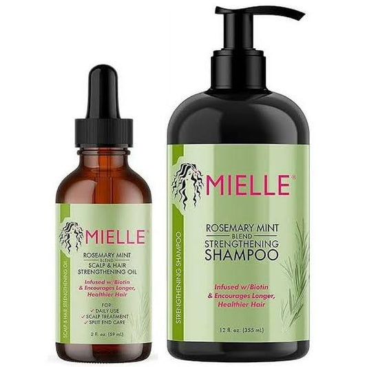 Mielle Organics Rosemary Mint  Strengthening Hair Oil and Shampoo