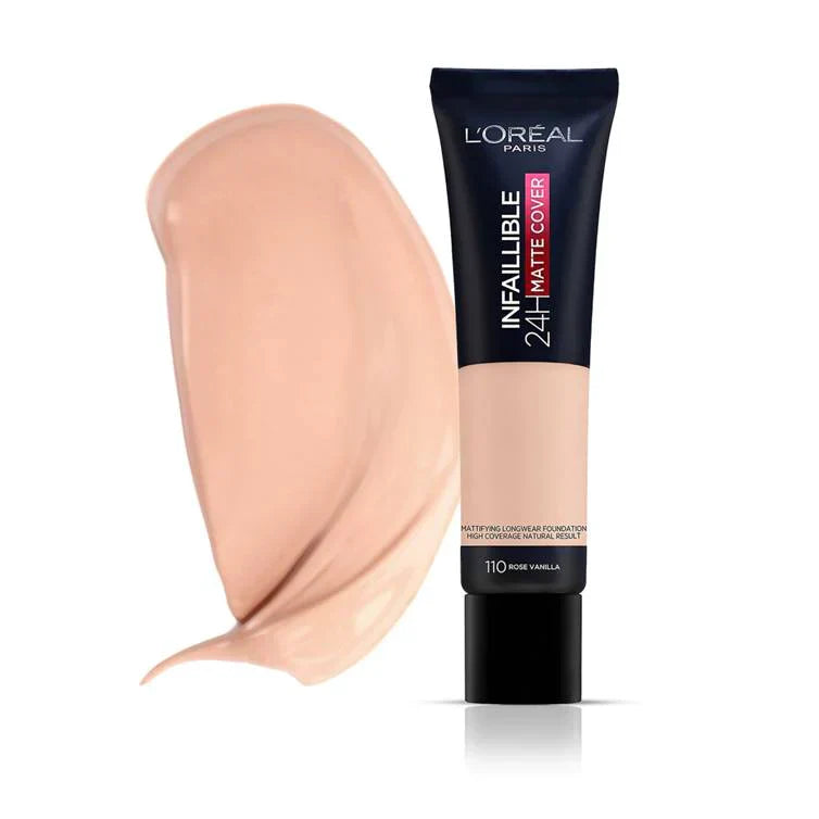 LOreal Paris Infallible 24H Matte Cover Liquid Foundation - 110 Rose Vanilla