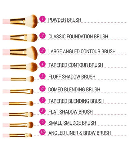 BH Cosmetics - Pink Perfection 10 Piece Brush Set with a box