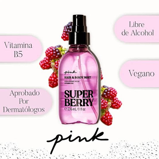 Pink Hair And Body Mist Super Berry 236ml