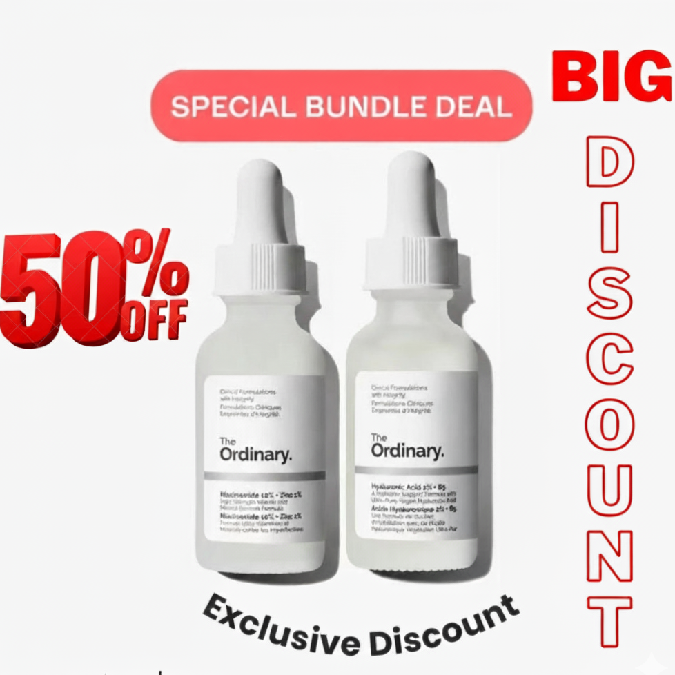 Ordinary Niacinamide Serum + Hyaluronic Acid Bundle